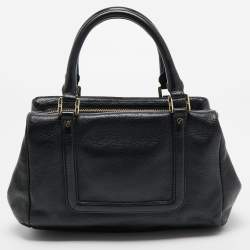 Pre Owned Tory Burch Black Leather Amanda Tote