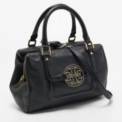 Pre Owned Tory Burch Black Leather Amanda Tote