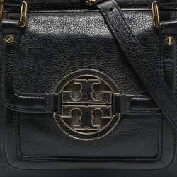 Pre Owned Tory Burch Black Leather Amanda Tote