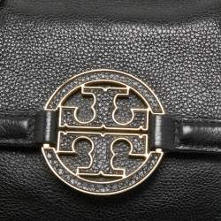 Pre Owned Tory Burch Black Leather Amanda Tote