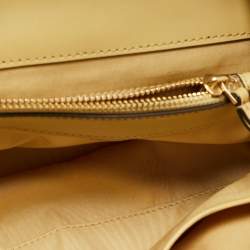 Pre Owned Tory Burch Yellow Quilted Leather Small Fleming Shoulder Bag