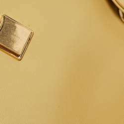 Pre Owned Tory Burch Yellow Quilted Leather Small Fleming Shoulder Bag