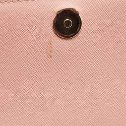 Pre Owned Tory Burch Light Pink Leather Robinson Chain Clutch 