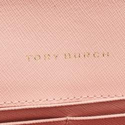 Pre Owned Tory Burch Light Pink Leather Robinson Chain Clutch 