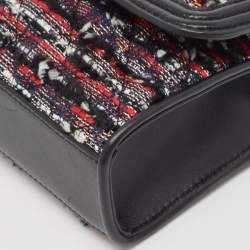 Pre Owned Tory Burch Multicolor Leather and Tweed Fleming Shoulder Bag