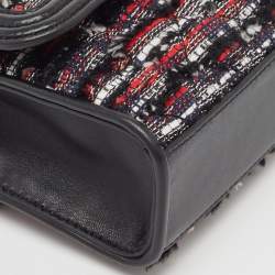 Pre Owned Tory Burch Multicolor Leather and Tweed Fleming Shoulder Bag