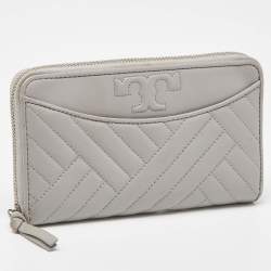 Tory Burch Grey Leather Alexa Continental Wallet
