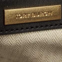 Pre Owned Tory Burch Black Bio Fabric Small Ella Tote