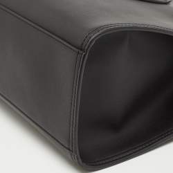 Pre Owned Tory Burch Black Bio Fabric Small Ella Tote