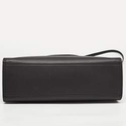 Pre Owned Tory Burch Black Bio Fabric Small Ella Tote