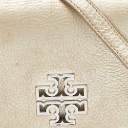 Pre Owned Tory Burch Gold Leather Britten Crossbody Bag