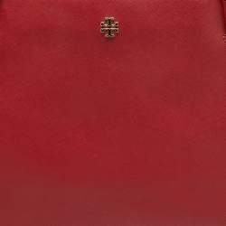 Pre Owned Tory Burch Red Leather Large York Buckle Tote