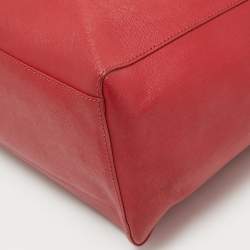 Pre Owned Tory Burch Red Leather Large York Buckle Tote