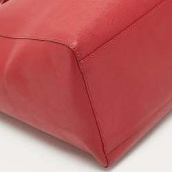 Pre Owned Tory Burch Red Leather Large York Buckle Tote