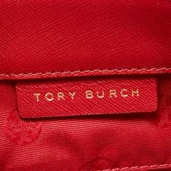 Pre Owned Tory Burch Red Leather Large York Buckle Tote