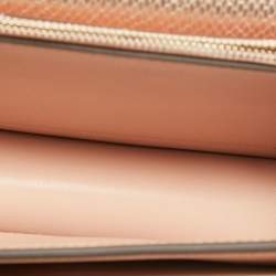 Pre Owned Tory Burch Rose Gold Snake Effect Suede Small Eleanor Shoulder Bag