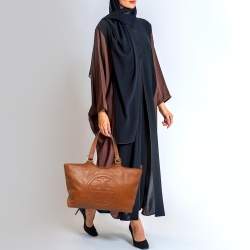 Pre Owned Tory Burch Brown Leather Bombe Tote