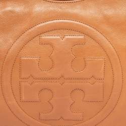 Pre Owned Tory Burch Brown Leather Bombe Tote