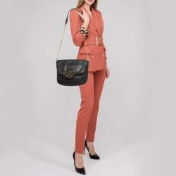 Pre Owned Tory Burch Black Leather Amanda Shoulder Bag