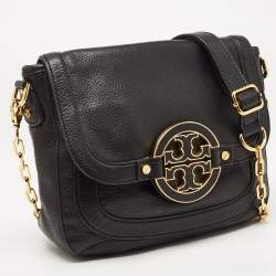 Pre Owned Tory Burch Black Leather Amanda Shoulder Bag