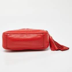 Pre Owned Tory Burch Orange Leather Camera Chain Bag