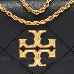 Pre Owned Tory Burch Black Diamond Quilt Leather Eleanor Shoulder Bag
