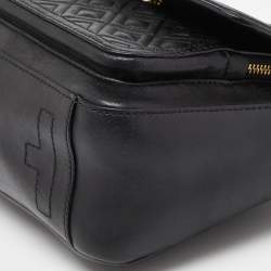 Pre Owned Tory Burch Black Quilted Leather Flap Top Handle Bag
