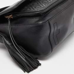 Pre Owned Tory Burch Black Quilted Leather Flap Top Handle Bag