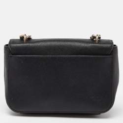 Pre Owned Tory Burch Black Leather Robinson Chain Crossbody Bag