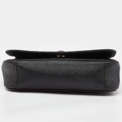 Pre Owned Tory Burch Black Leather Robinson Chain Crossbody Bag