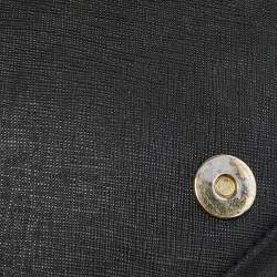 Pre Owned Tory Burch Black Leather Robinson Chain Crossbody Bag