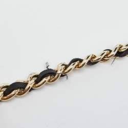 Pre Owned Tory Burch Black Leather Robinson Chain Crossbody Bag