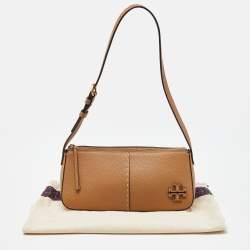 Pre Owned Tory Burch Beige Leather Mcgraw Shoulder Bag