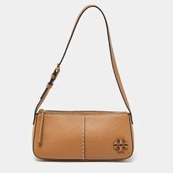 Pre Owned Tory Burch Beige Leather Mcgraw Shoulder Bag