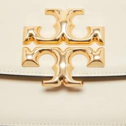 Pre Owned Tory Burch Light Beige Leather Small Eleanor Shoulder Bag