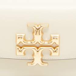 Pre Owned Tory Burch Light Beige Leather Small Eleanor Shoulder Bag