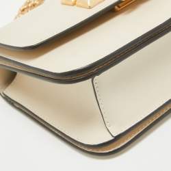 Pre Owned Tory Burch Light Beige Leather Small Eleanor Shoulder Bag