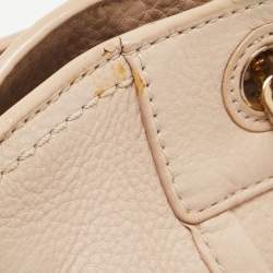 Pre Owned Tory Burch Light Pink Leather Small Britten Slouchy Tote