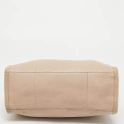 Pre Owned Tory Burch Light Pink Leather Small Britten Slouchy Tote