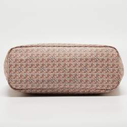 Pre Owned Tory Burch Pink Printed Coated Canvas Small Ever-Ready Zip Tote