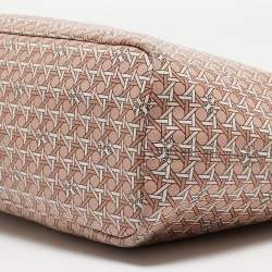 Pre Owned Tory Burch Pink Printed Coated Canvas Small Ever-Ready Zip Tote