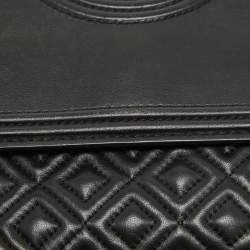 Pre Owned Tory Burch Black Leather Small Fleming Shoulder Bag