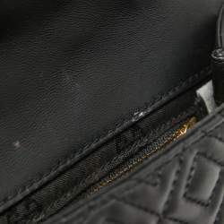 Pre Owned Tory Burch Black Leather Small Fleming Shoulder Bag