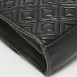 Pre Owned Tory Burch Black Leather Small Fleming Shoulder Bag