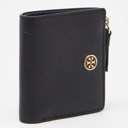 Tory Burch Black Leather Robinson Bifold Wallet