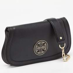 Pre Owned Tory Burch Black Leather Britten Crossbody Bag
