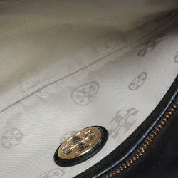 Pre Owned Tory Burch Black Leather Britten Crossbody Bag