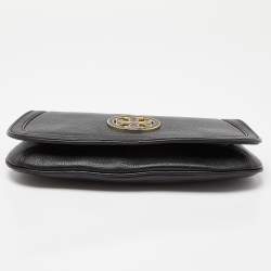 Pre Owned Tory Burch Black Leather Britten Crossbody Bag