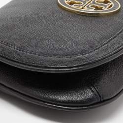 Pre Owned Tory Burch Black Leather Britten Crossbody Bag