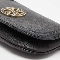 Pre Owned Tory Burch Black Leather Britten Crossbody Bag